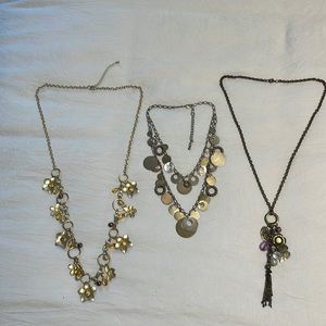 Bundle of Necklaces - 2 Long - 1 Shorter Double Layer